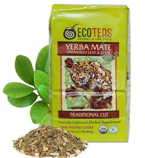 ECOTEAS Organic Unsmoked Yerba Mate, Traditional Cut, 1 lb